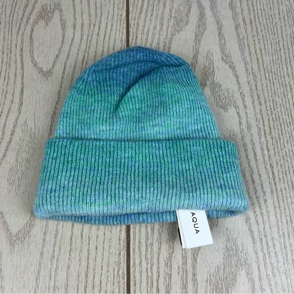 Aqua Space Dye Knit Beanie OS Blue $68 *Exclusive Bloomingdale's Design* - Picture 1 of 4